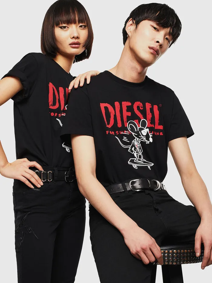 Diesel Tshirts Mens CLTDIEGO1 Black For Sale