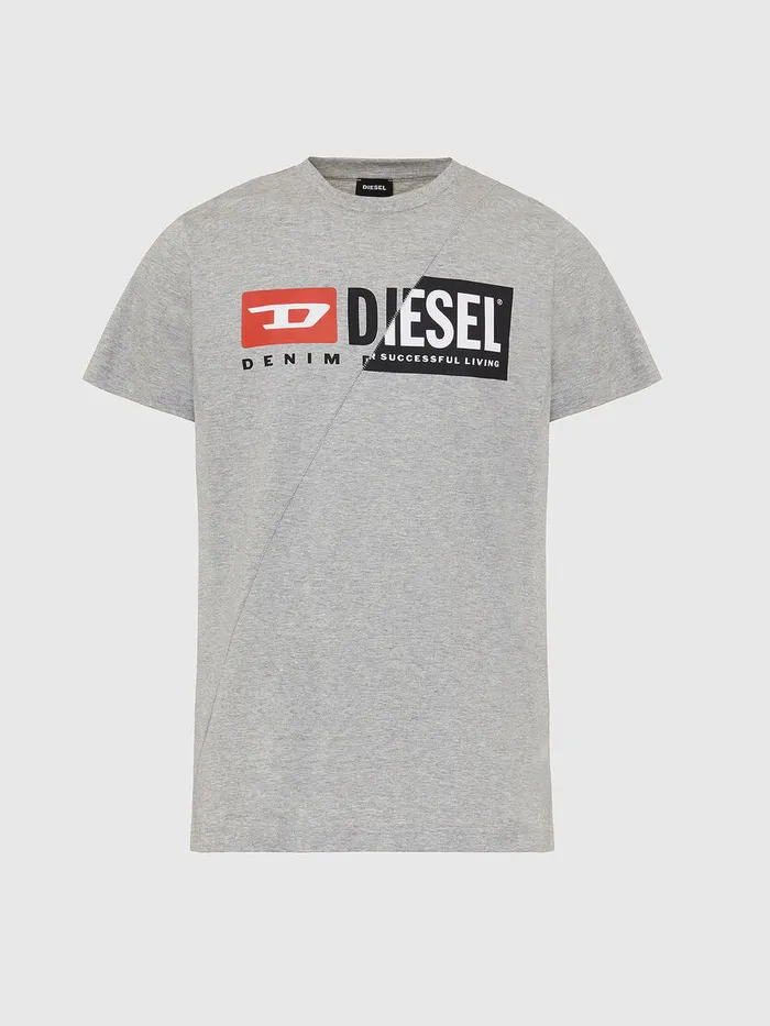 Diesel Tshirts Mens TDIEGOCUTY Light Grey Cheap On Sale