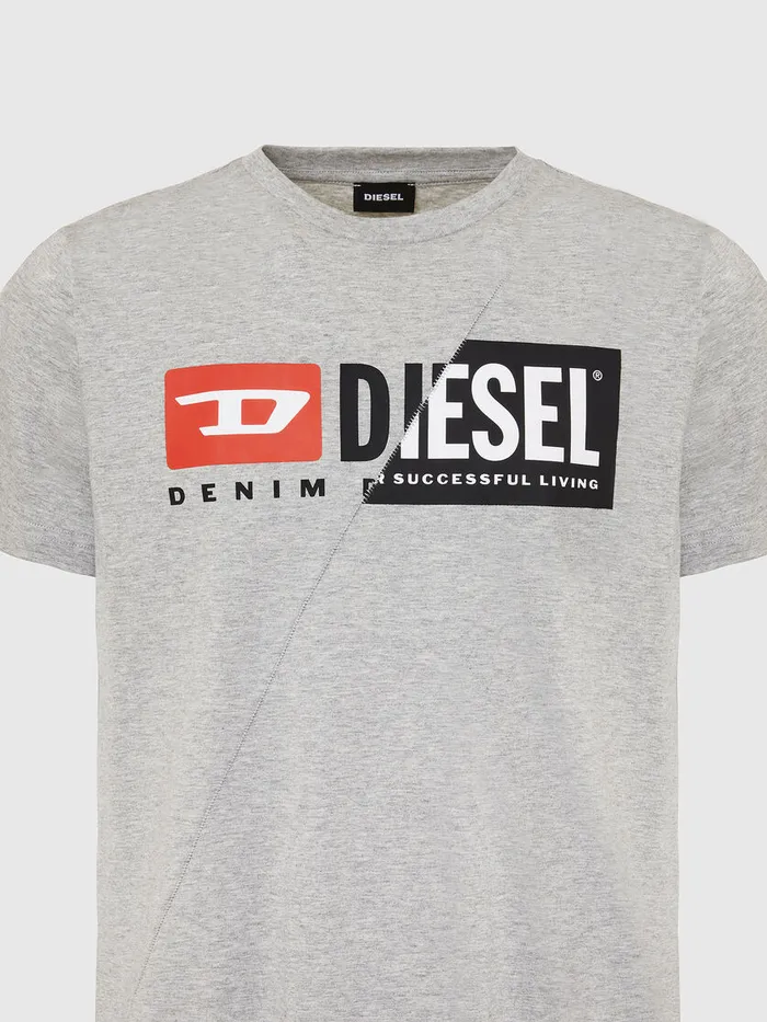 Diesel Tshirts Mens TDIEGOCUTY Light Grey Cheap On Sale