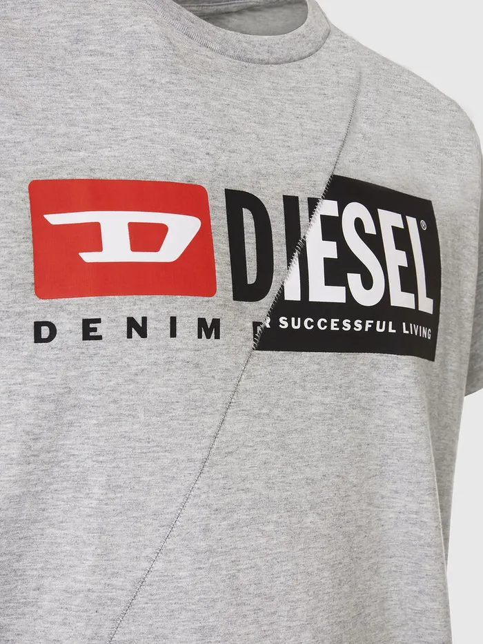 Diesel Tshirts Mens TDIEGOCUTY Light Grey Cheap On Sale