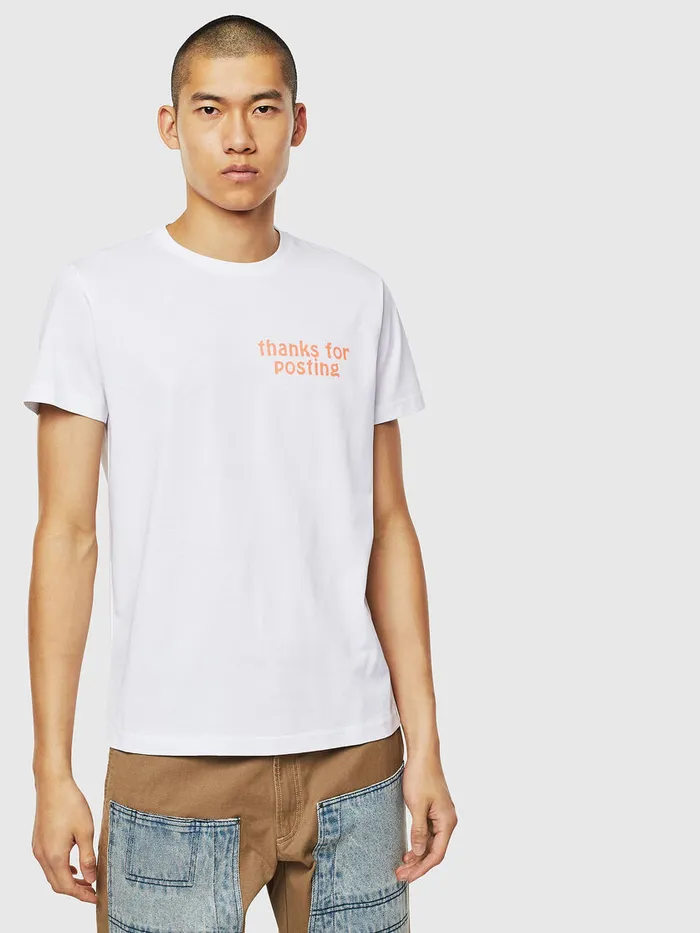 Diesel Tshirts Mens TDIEGOJ20 White Cheap On Sale