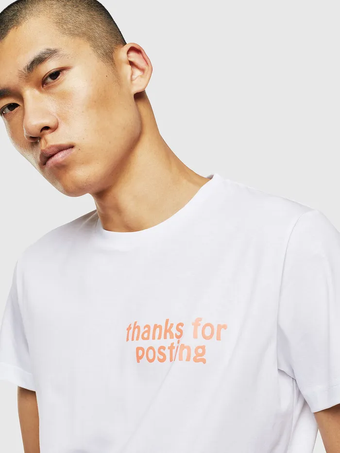 Diesel Tshirts Mens TDIEGOJ20 White Cheap On Sale