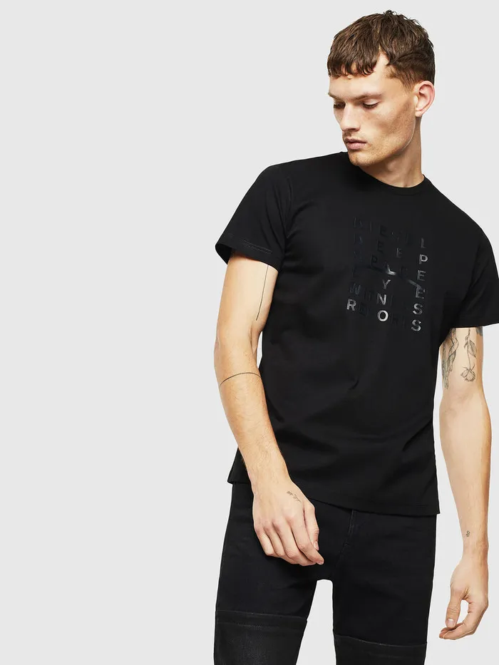 Diesel Tshirts Mens TDIEGOJ8 Black For Sale
