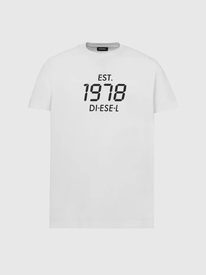 Diesel Tshirts Mens TDIEGOSX42 White Gift Ideas