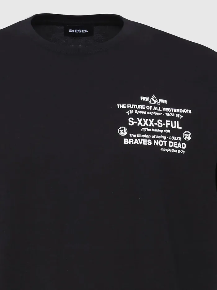Diesel Tshirts Mens TDIEGOSX44 Black Popular