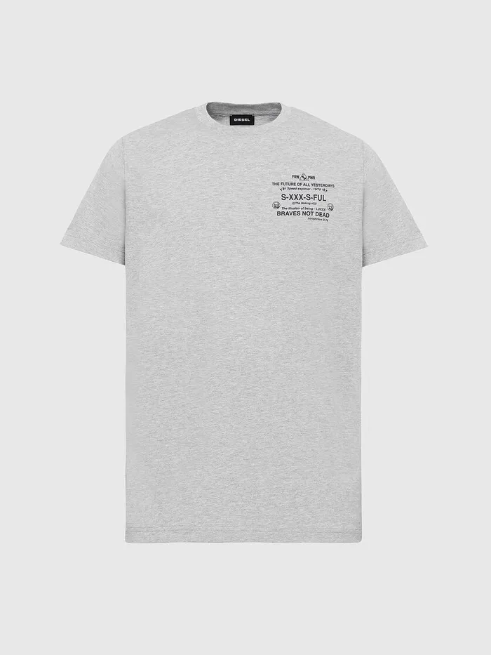 Diesel Tshirts Mens TDIEGOSX44 Grey Gift for Friend