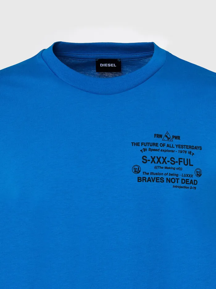 Diesel Tshirts Mens TDIEGOSX44 Light Blue Gift for Friend