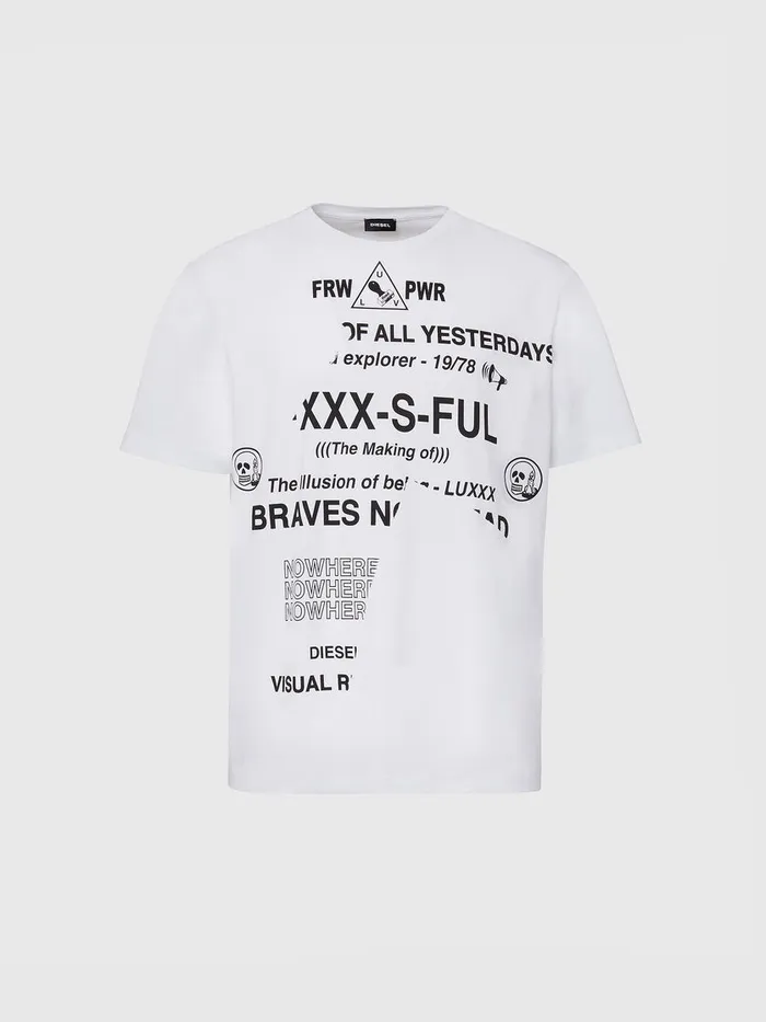 Diesel Tshirts Mens TJUSTFOLDED White On Sale
