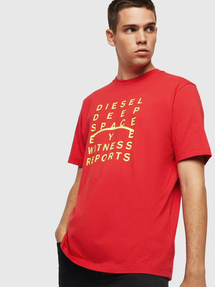 Diesel Tshirts Mens TJUSTJ5 Red Online