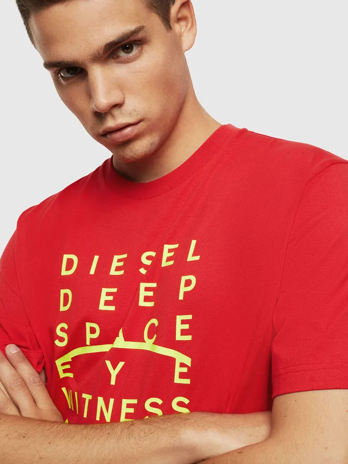 Diesel Tshirts Mens TJUSTJ5 Red Online