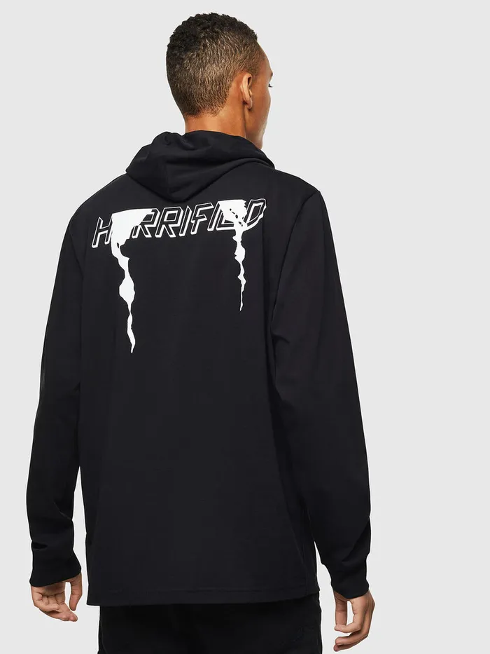 Diesel Tshirts Mens TJUSTLSHOODJ5 Black Online