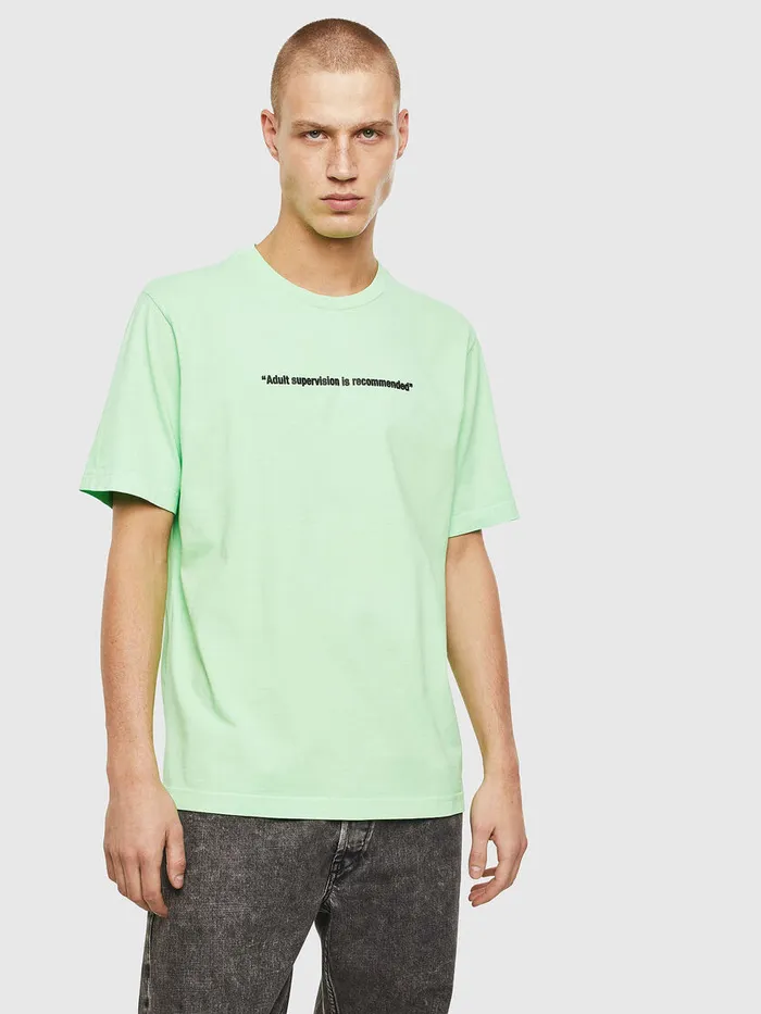 Diesel Tshirts Mens TJUSTNEON Green Fluo Popular