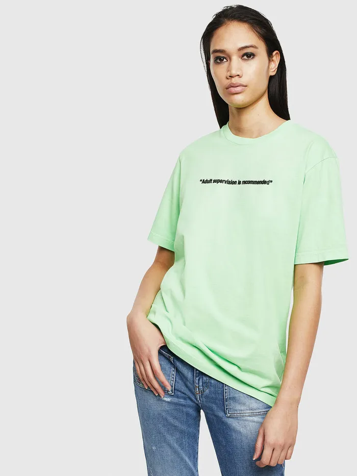 Diesel Tshirts Mens TJUSTNEON Green Fluo Popular