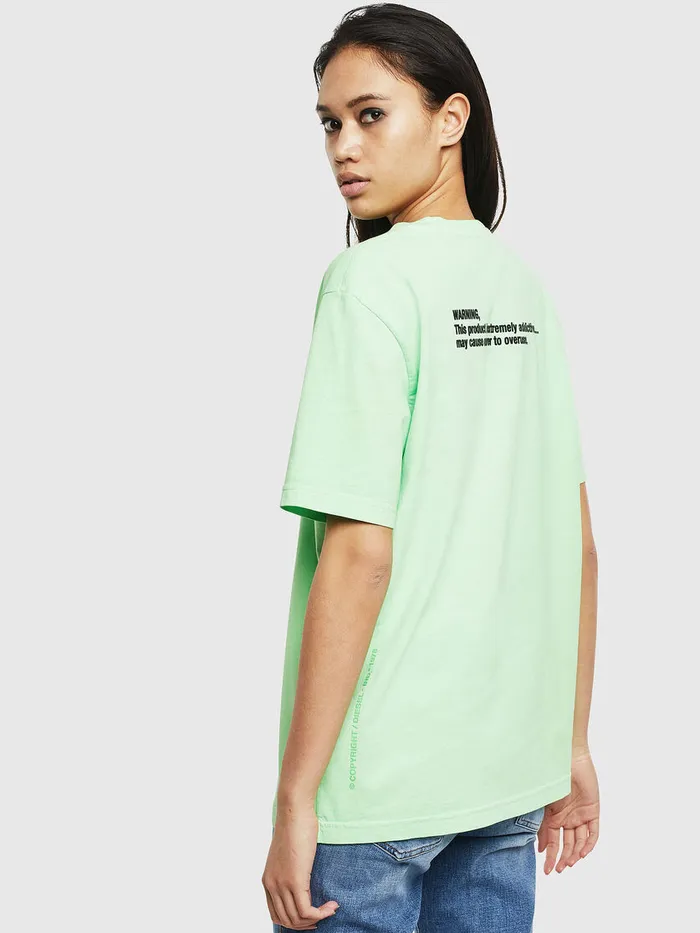 Diesel Tshirts Mens TJUSTNEON Green Fluo Popular