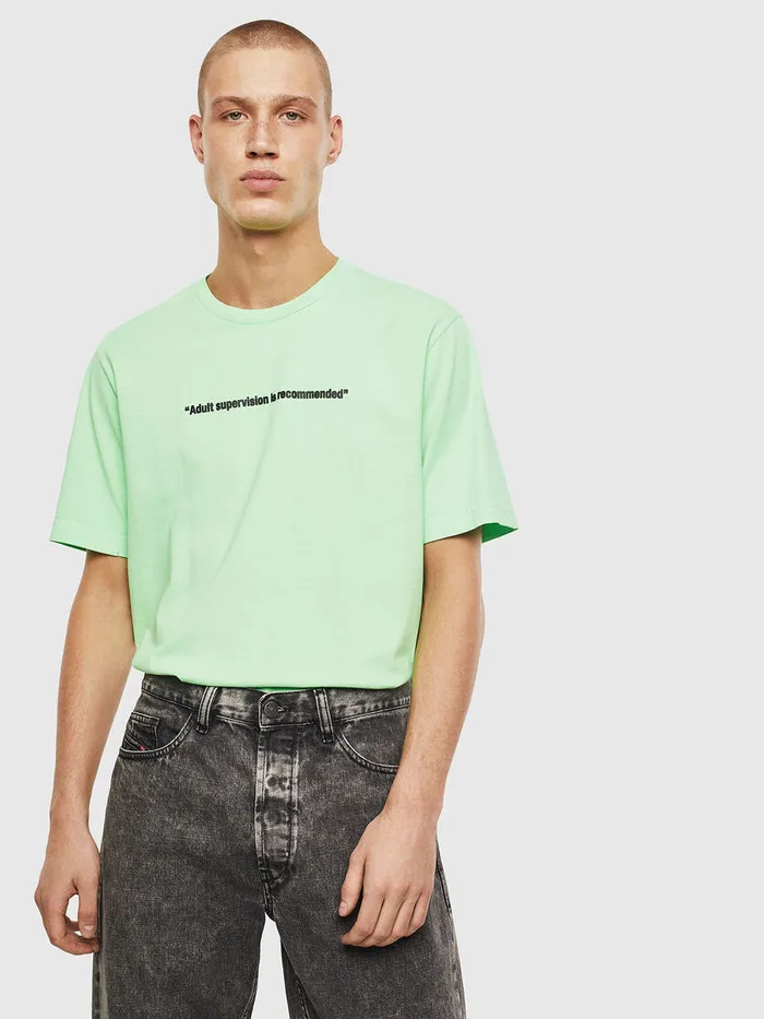 Diesel Tshirts Mens TJUSTNEON Green Fluo Popular