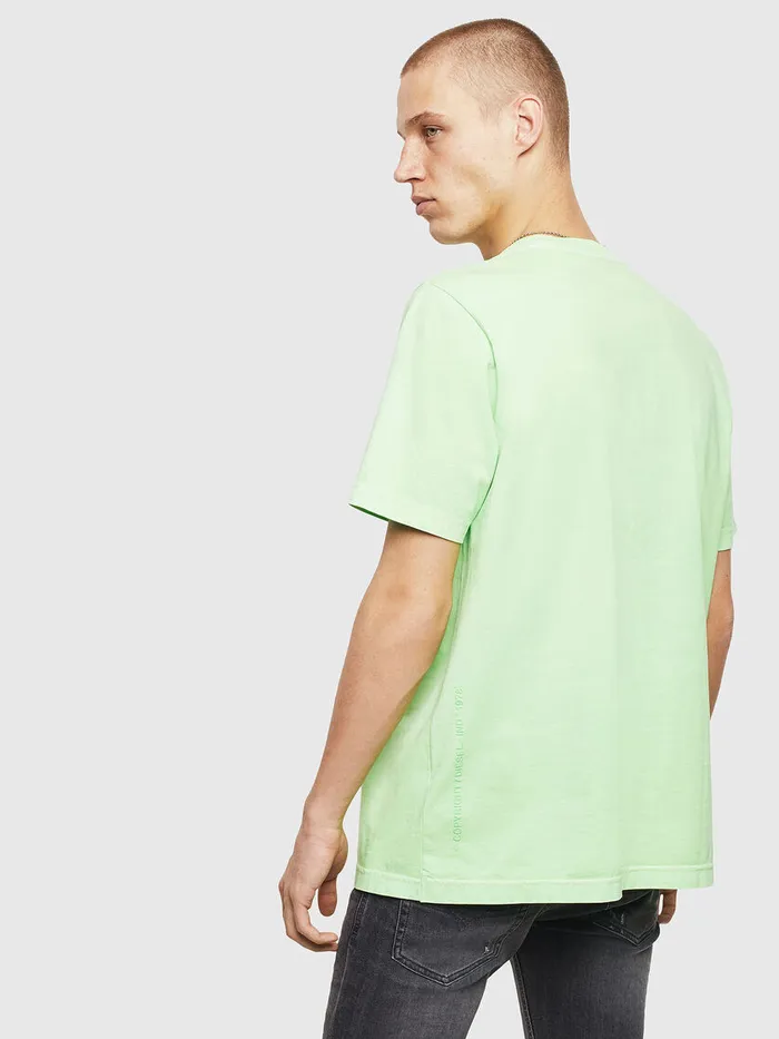 Diesel Tshirts Mens TJUSTNEONS1 Green Fluo Gift for Friend