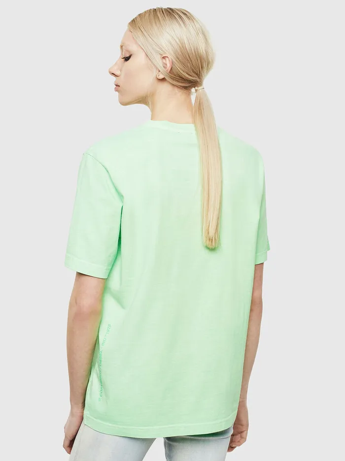 Diesel Tshirts Mens TJUSTNEONS1 Green Fluo Gift for Friend