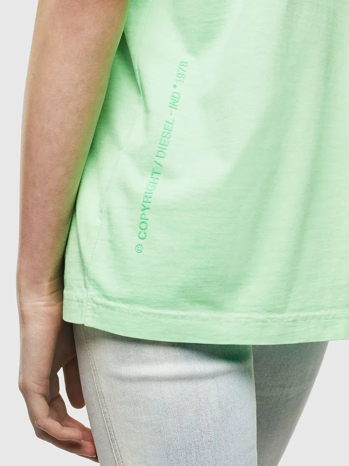 Diesel Tshirts Mens TJUSTNEONS1 Green Fluo Gift for Friend