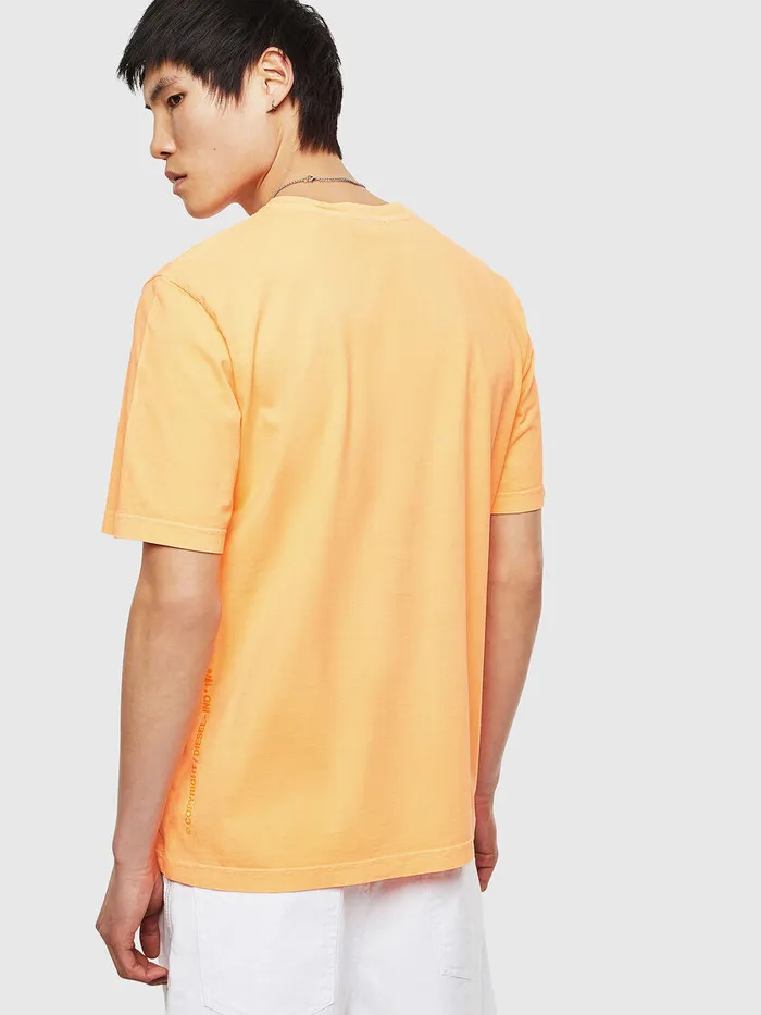 Diesel Tshirts Mens TJUSTNEONS1 Orange Gift 4 You