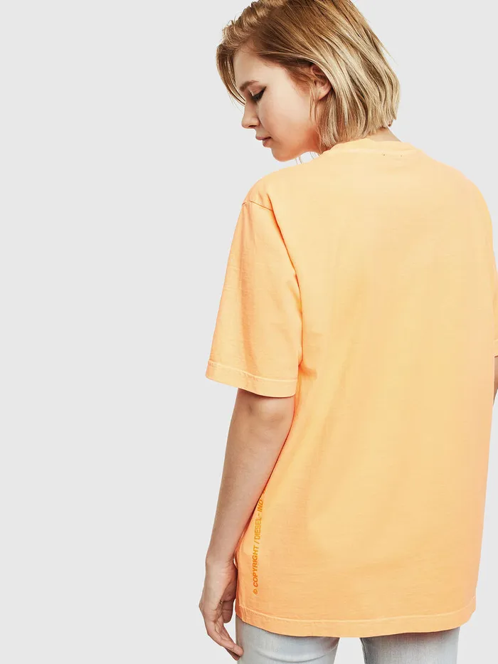 Diesel Tshirts Mens TJUSTNEONS1 Orange Gift 4 You
