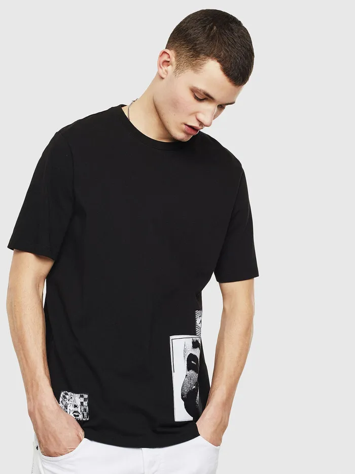 Diesel Tshirts Mens TJUSTT18 Black On Sale
