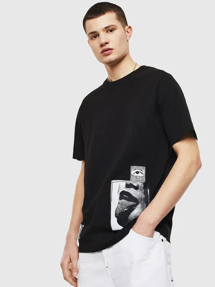 Diesel Tshirts Mens TJUSTT18 Black On Sale