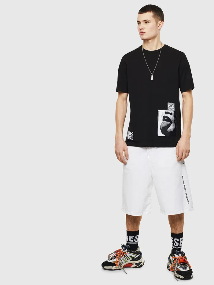 Diesel Tshirts Mens TJUSTT18 Black On Sale