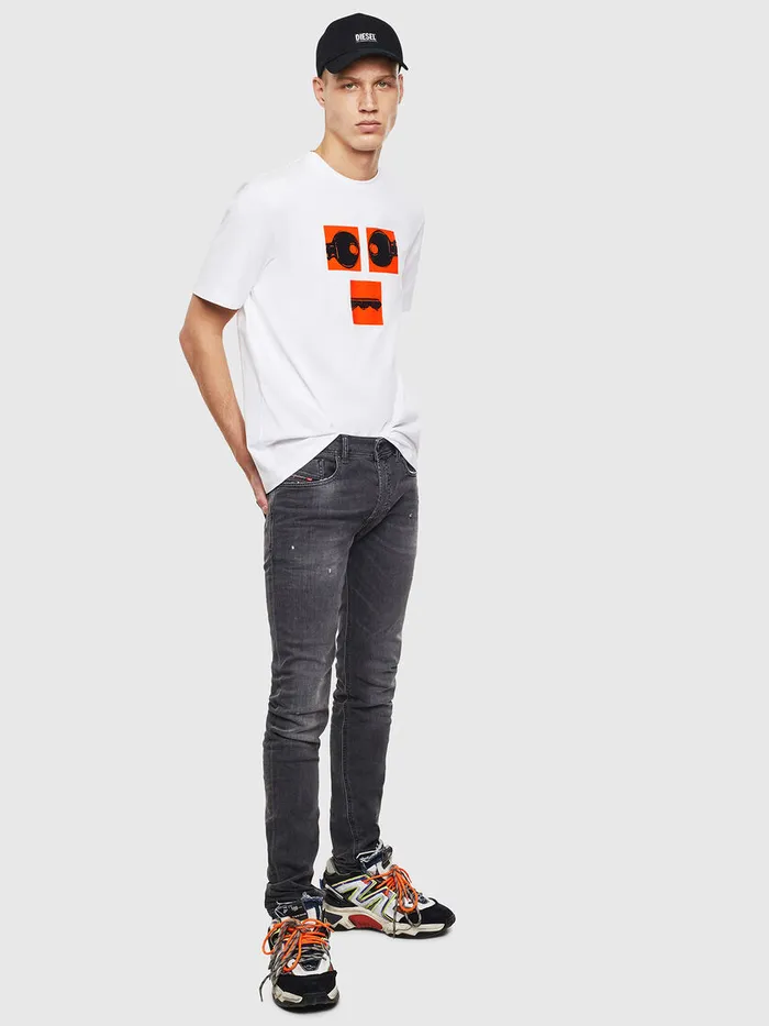 Diesel Tshirts Mens TJUSTT23 White Gift for Friend