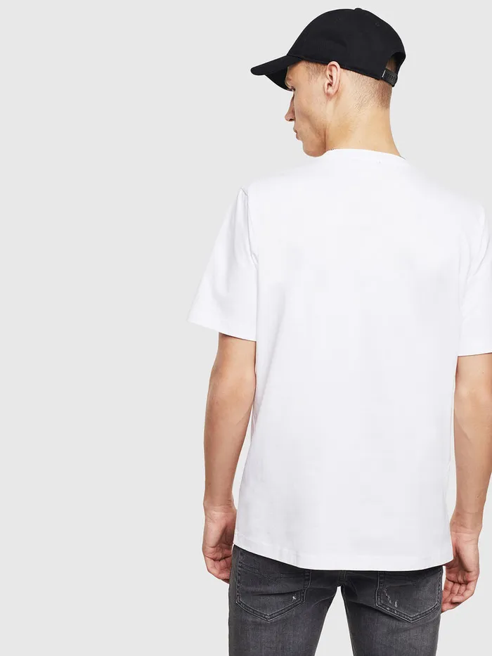 Diesel Tshirts Mens TJUSTT23 White Gift for Friend