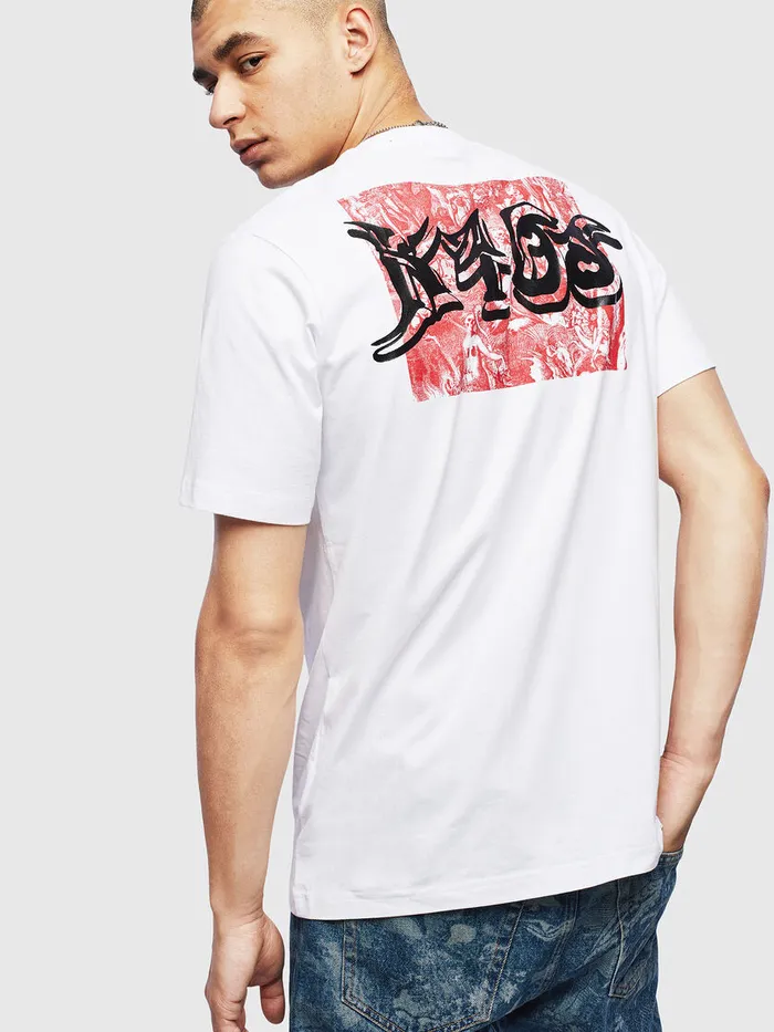 Diesel Tshirts Mens TJUSTT31 White Gift for Friend