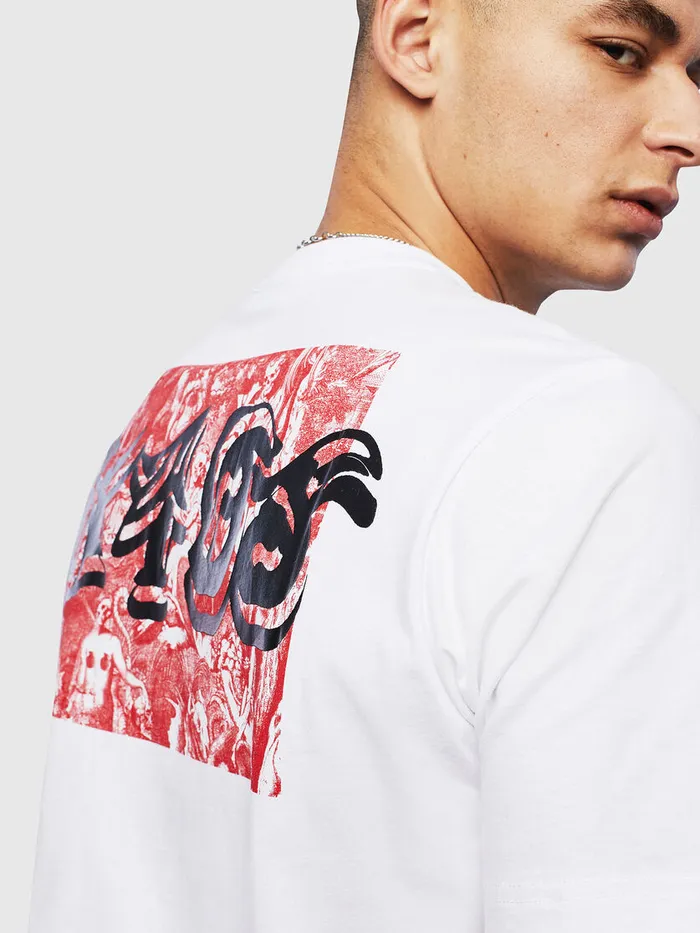 Diesel Tshirts Mens TJUSTT31 White Gift for Friend