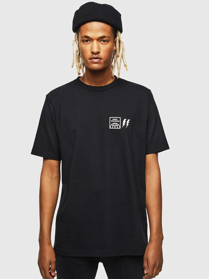 Diesel Tshirts Mens TJUSTVINT Black Popular