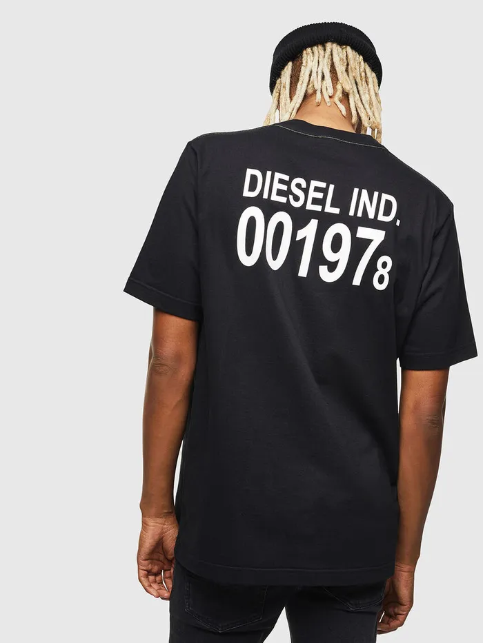 Diesel Tshirts Mens TJUSTVINT Black Popular
