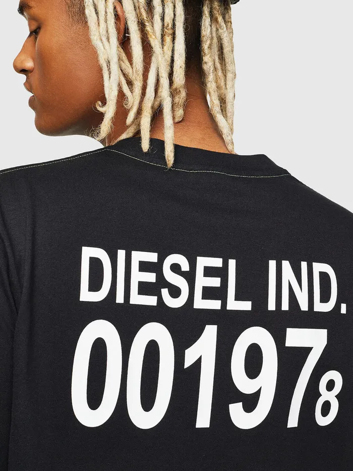 Diesel Tshirts Mens TJUSTVINT Black Popular