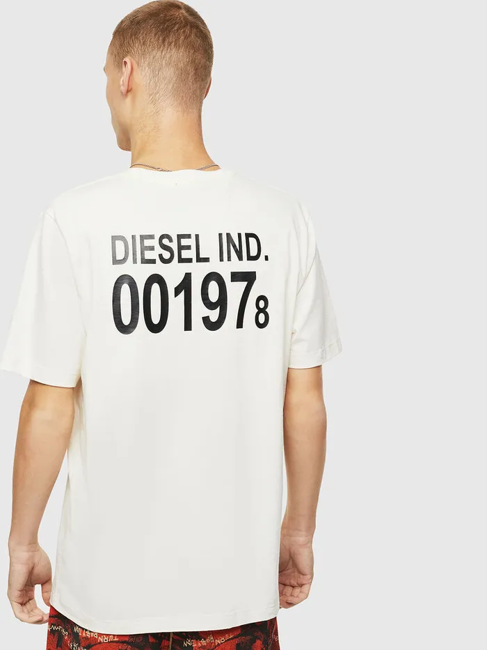 Diesel Tshirts Mens TJUSTVINT White Cheap On Sale