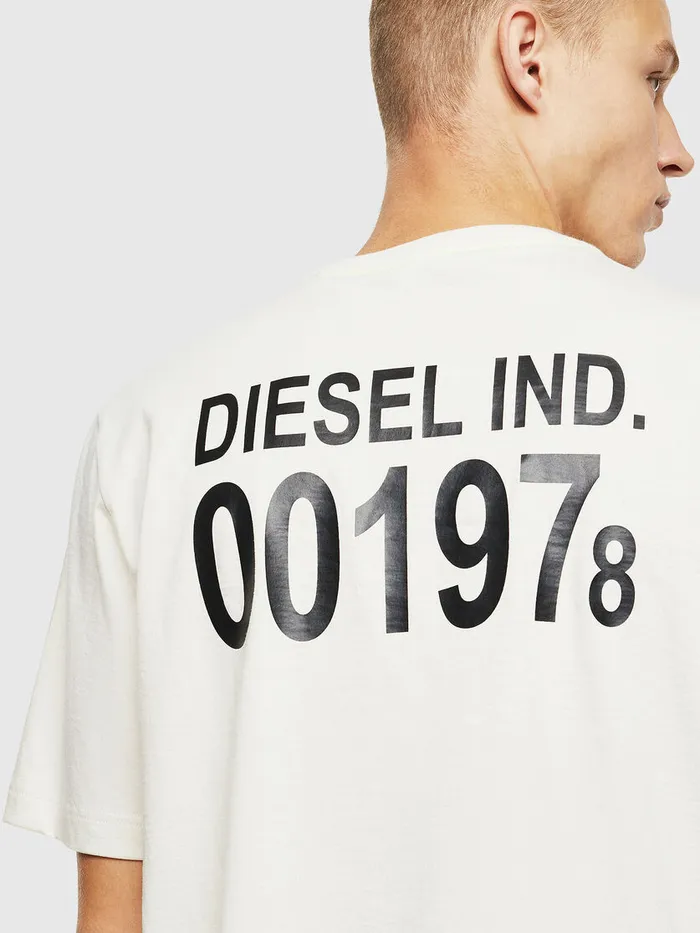 Diesel Tshirts Mens TJUSTVINT White Cheap On Sale