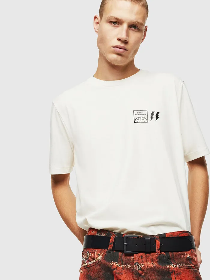 Diesel Tshirts Mens TJUSTVINT White Cheap On Sale