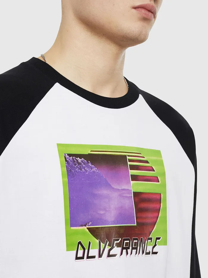 Diesel Tshirts Mens TRODDI WhiteBlack Gift Ideas