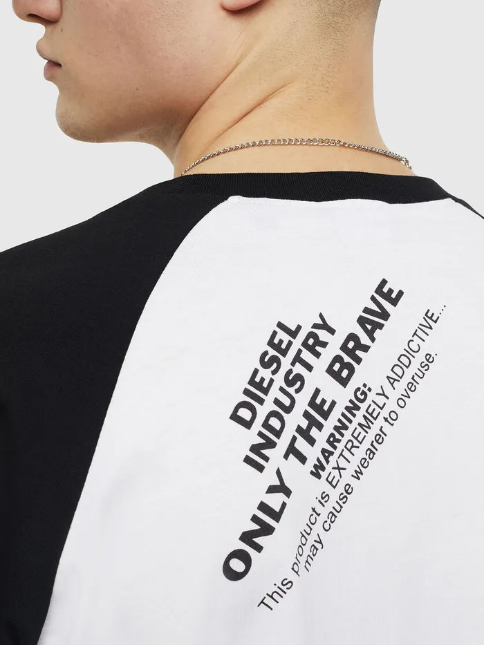 Diesel Tshirts Mens TRODDI WhiteBlack Gift Ideas