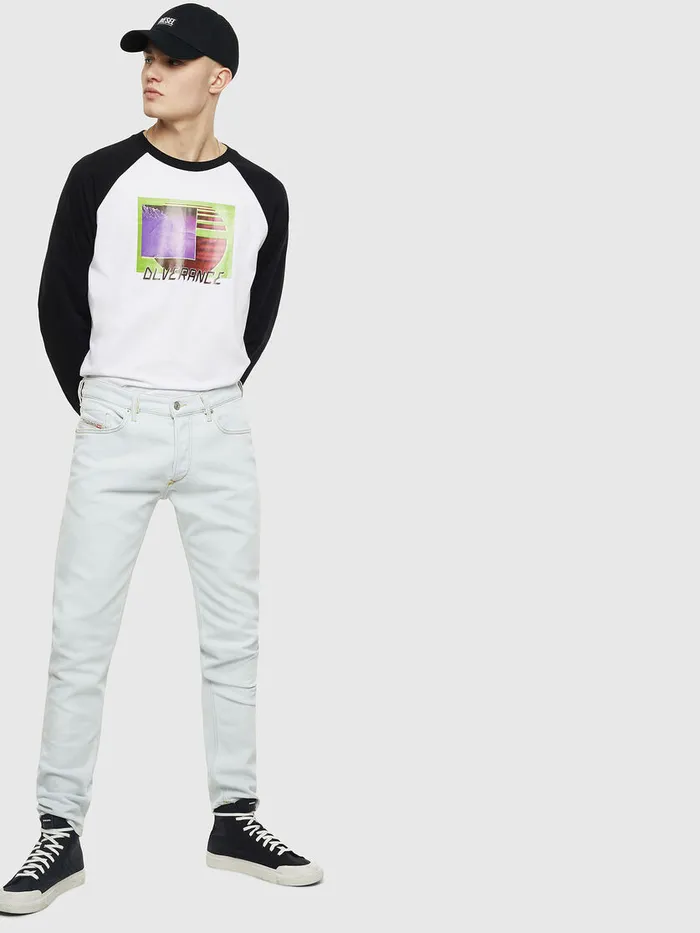 Diesel Tshirts Mens TRODDI WhiteBlack Gift Ideas