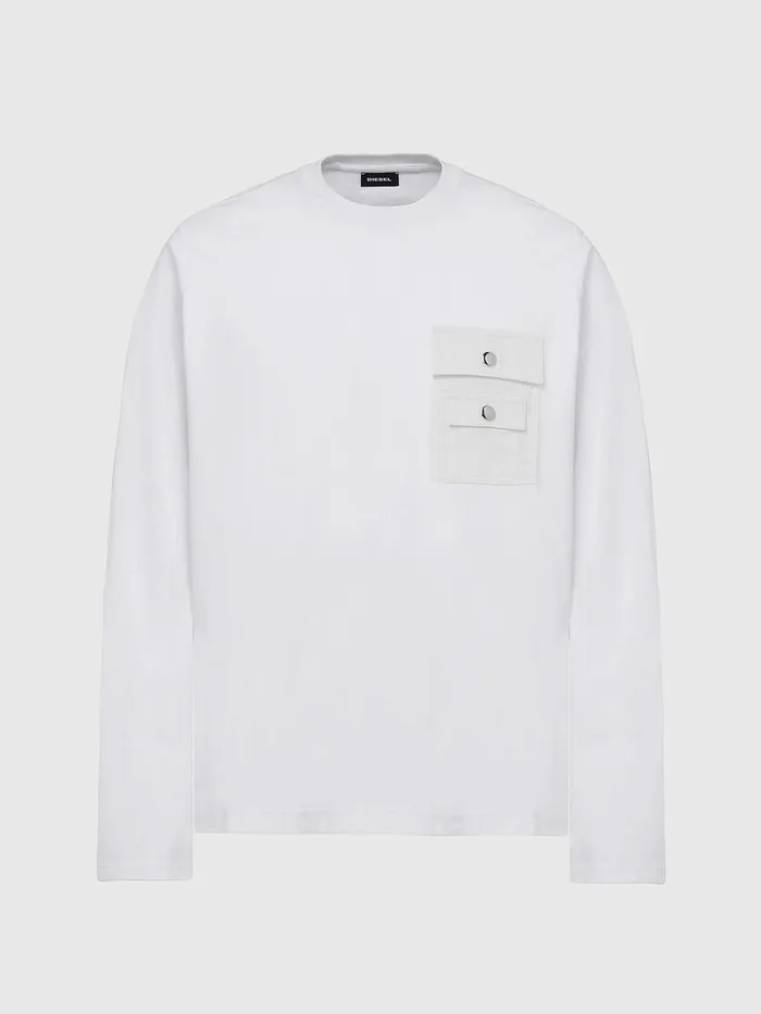 Diesel Tshirts Mens TTASKLS White Gift for Friend