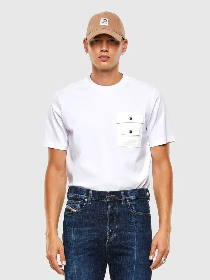 Diesel Tshirts Mens TTASKSLITS White Gift Ideas