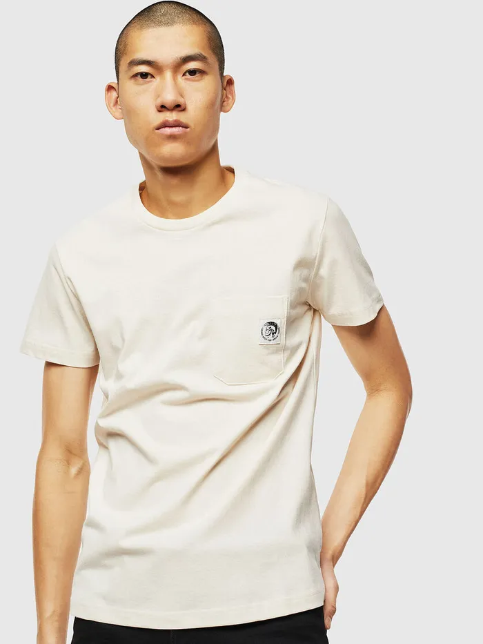Diesel Tshirts Mens TWORKYMOHI White Casaul