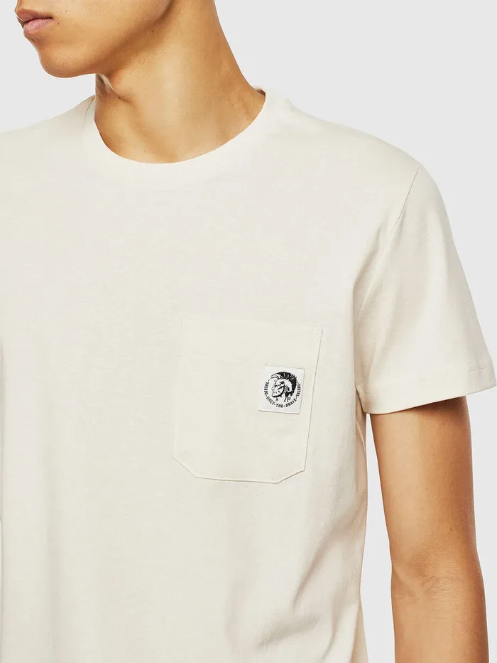 Diesel Tshirts Mens TWORKYMOHI White Casaul