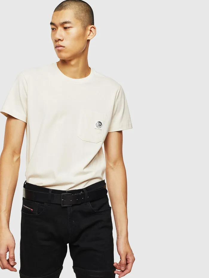 Diesel Tshirts Mens TWORKYMOHI White Casaul