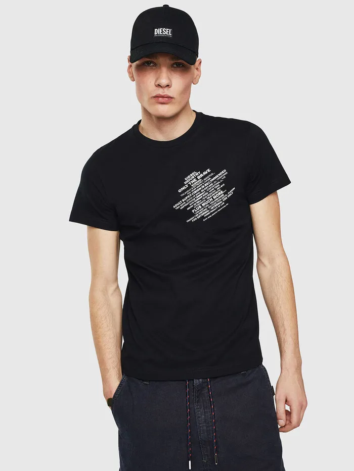 Diesel Tshirts Mens TWORKYS1 Black Popular