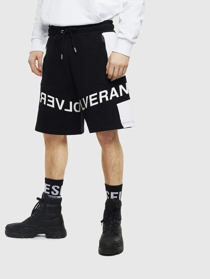 Diesel Trousers and Shorts Mens PSHAM BlackWhite Cheap On Sale