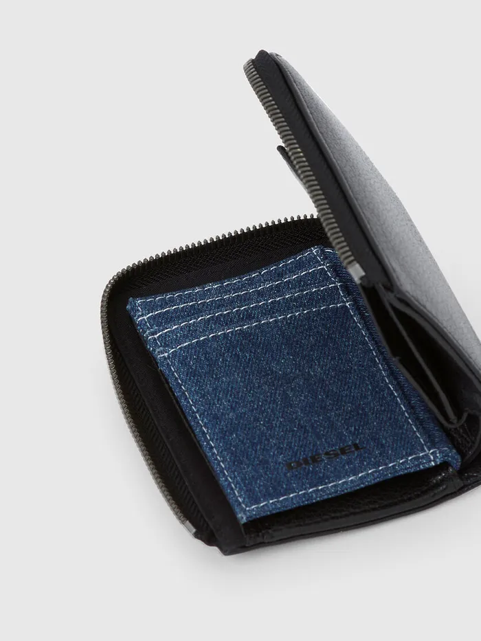 Diesel Wallets Mens L12 ZIP BlackBlue For Sale