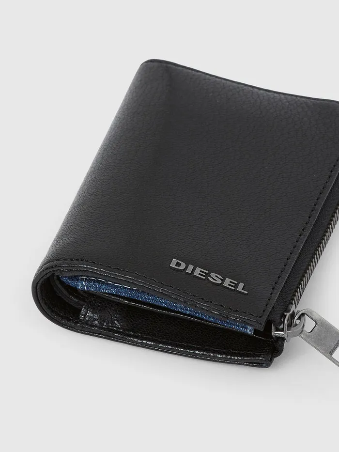 Diesel Wallets Mens L12 ZIP BlackBlue For Sale