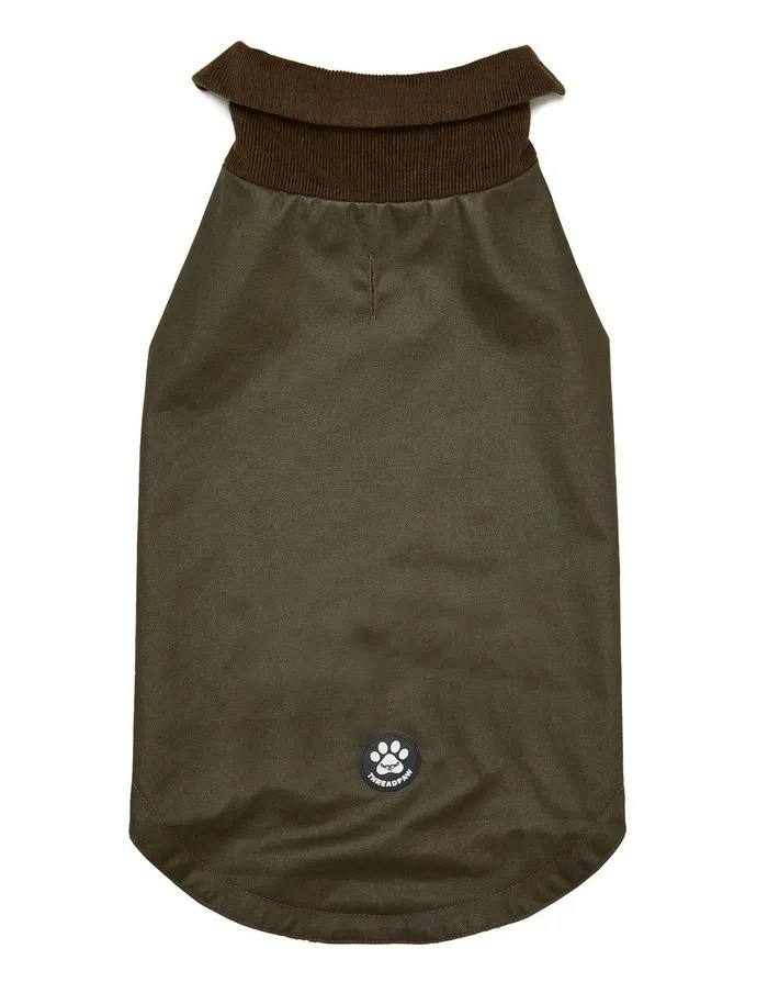 Dogs Dogs039 Khaki Wax Jacket Khaki Threadbare Dog Jackets